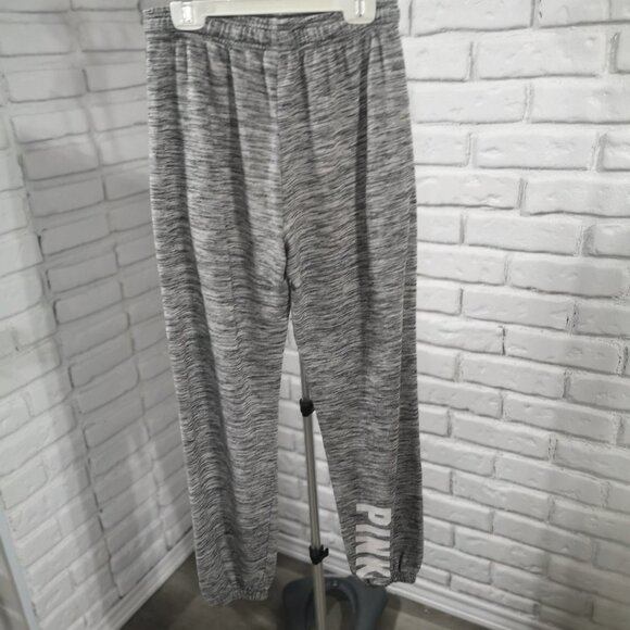 Pink Victoria's Secret Grey & Black Size XS Ladies Elastic & Tie Waist Joggers - Picture 2 of 10